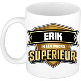 Bellatio Decorations Naam mok Erik - superieur - 30cl - kado beker