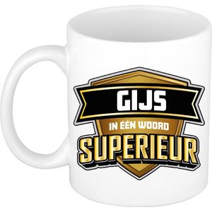 Bellatio Decorations Naam mok Gijs - superieur - 30cl - kado beker