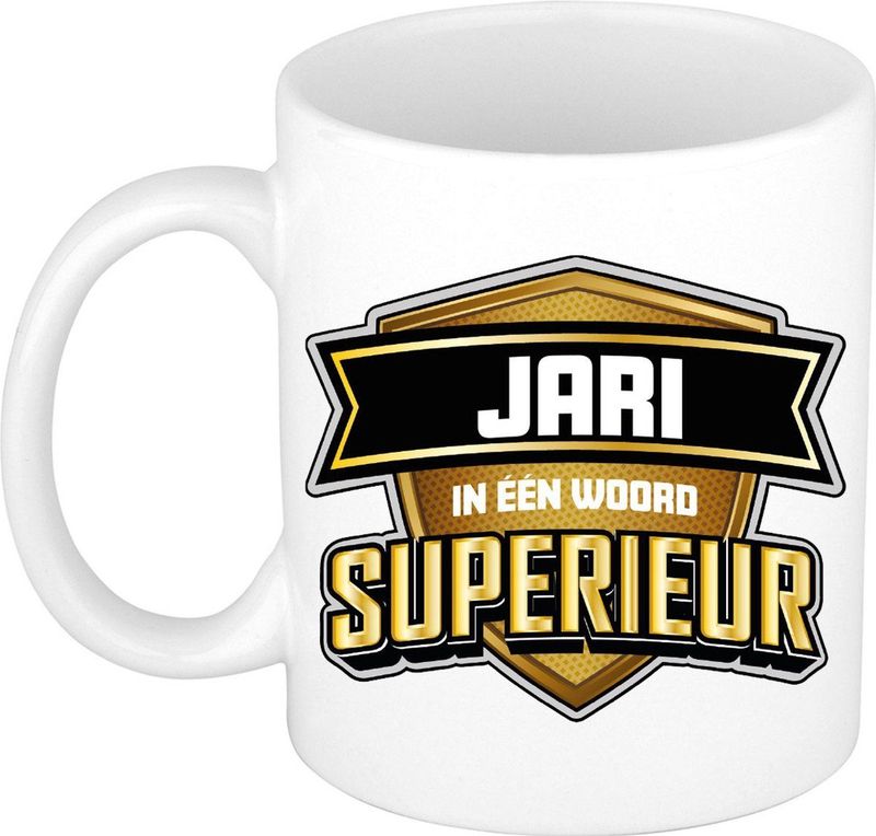 Bellatio Decorations Naam mok Jari - superieur - 30cl - kado beker