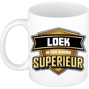Bellatio Decorations Naam mok Loek - superieur - 30cl - kado beker
