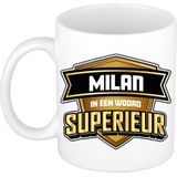 Bellatio Decorations Naam mok Milan - superieur - 30cl - kado beker