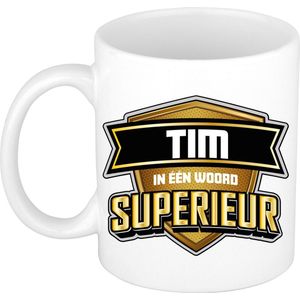 Bellatio Decorations Naam mok Tim - superieur - 30cl - kado beker