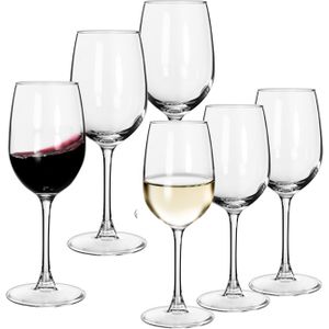 Wijnglazen set King - 12x stuks - 6x rode en 6x witte wijnglazen - glas