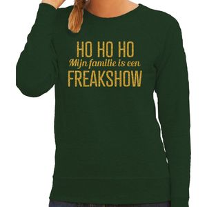 Bellatio - Foute Kersttrui - Groen - Glitter Goud