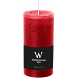 Wiedemann Cilinderkaarsen/stompkaarsen - set van 3 - rustieke kaars - rood - 10x14/7x16/6x12 cm