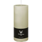 Wiedemann Cilinderkaarsen set van 3 met kaarsenbord - ivoorwit - 6x9/6x12/7x16 cm - rustieke kaarsen