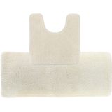 Tendance Badkamer Matten set Aquarius - creme wit - extra lang - hoogpolig - microfiber