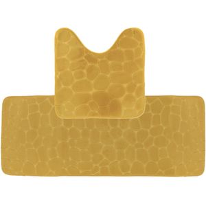 Tendance Badkamer set Pebble - okergeel - extra lang - memory foam