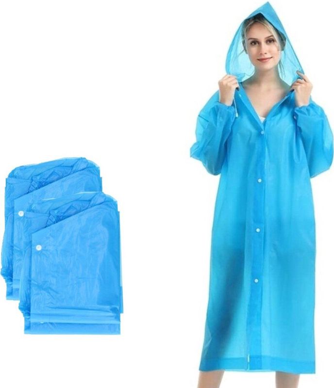 Concorde - Lange Poncho - Regenjas - Blauw - PVC - 2x