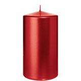 Wiedemann Cilinderkaarsen/stompkaarsen - set van 3  - metallic rood - 6x8/7x13/7x20 cm