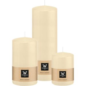 Wiedemann Cilinderkaarsen/stompkaarsen - set van 3  - creme wit