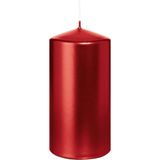 Wiedemann Cilinderkaarsen/stompkaarsen - set van 3  - metallic rood - 6x12/7x15/7x20 cm