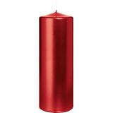Wiedemann Cilinderkaarsen/stompkaarsen - set van 3  - metallic rood - 6x12/7x15/7x20 cm