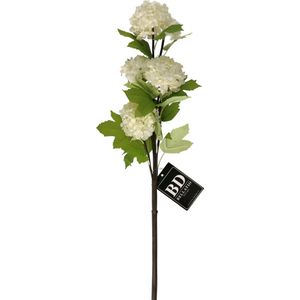 Kunstbloem Viburnum/sneeuwbal Roseum - 60 cm - creme - losse steel - kunst zijdebloemen