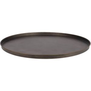 Onderbord/kaarsenbord - serveerschaal - metaal - mat brons - 46 x 2 cm - rond