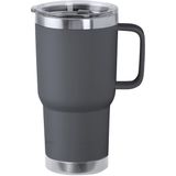 Warmhoudbeker/thermosbeker STACY - grote koffiebeker - tumbler - RVS - grijs - 590 ml - Reisbeker
