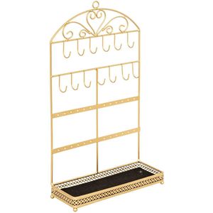 Atmosphera Sieraden rekje Graceland - 23 x 8 x 42 cm - Juwelen rekje - met haakjes - metaal - goud