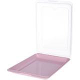 Toyma Vleeswarendoos - roze - kunststof - 24,5 x 17 x 4 cm - vershouddoos / kaasdoos