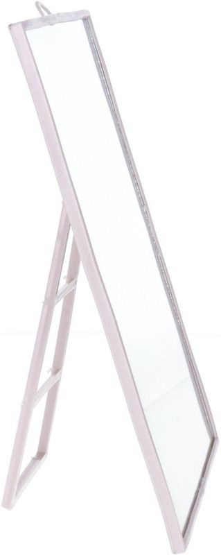 Tendance Basic make-up spiegel/scheerspiegel - taupe - op standaard - kunststof - 23 x 17 cm - reisspiegel