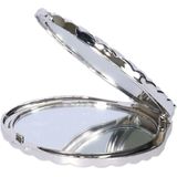 Gerimport - Handspiegel - Zilver - Dubbelzijdig - 7 x 6.5 cm