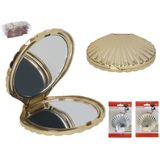 Gerimport - Handspiegel - Zilver - Dubbelzijdig - 7 x 6.5 cm