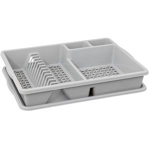 Yexati Afdruiprek Met Grote Capaciteit 2 Laags Lekbak Antiroest Voor Aanrecht Plus Keukengereihouder Afvoer Flessen Zwart 662304632