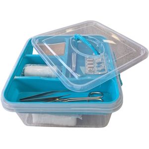 Plasticforte - EHBO Opbergdoos - Blauw - 25 x 27 x 14 cm - Verbandtrommel - Eerste Hulp