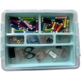 Plasticforte - Naaidoos - Groen - 12L - 34 x 27 x 18 cm - Met Vakverdeling Tray