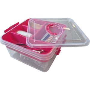 Plasticforte - EHBO Opbergdoos - Rood - 25 x 27 x 14 cm - Verbandtrommel - Eerste Hulp