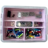 Plasticforte - Naaidoos - Roze - 12L - Opbergbox met Vakverdeling Tray