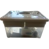 Plasticforte - Naaidoos - Bruin - 12L - Opbergbox met Vakverdeling Tray