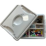 Plasticforte - Naaidoos - Bruin - 12L - Opbergbox met Vakverdeling Tray