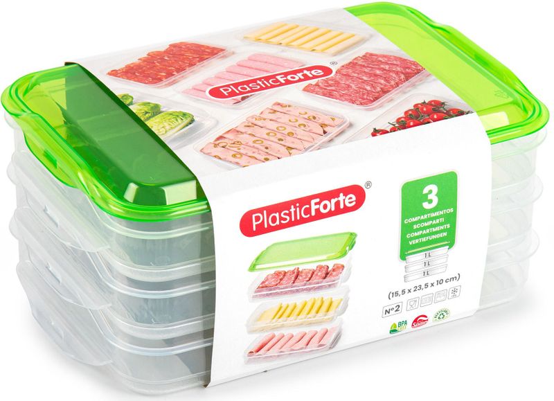 Vershouddozen - Transparant - Kunststof - Set van 3