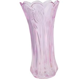 Roze glazen vaas voor bloemen - moderne boho bloemenvaas voor
