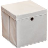 HI - Opbergmand - Grijs - 30 x 30 cm - Kunststof - Met Deksel - Vakkenkast