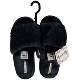 Apollo - Huisslippers - Donkerblauw - Dames - Met Nep Bont - Anti-slip Zool