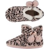 Apollo - Dames Hoge Pantoffels - Luipaard Print - Roze - Polyester