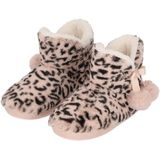 Apollo - Dames Hoge Pantoffels - Luipaard Print - Roze - Polyester