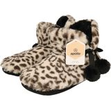 Dames hoge pantoffels/sloffen luipaard print beige