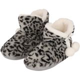 Apollo - Pantoffels - Lichtgrijs - Hoog - Dames - Luipaardprint
