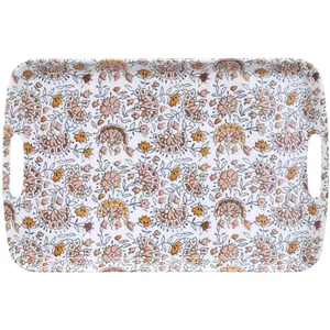 Dienblad van melamine met hout bedrukking - Hout donker - 330x430mm