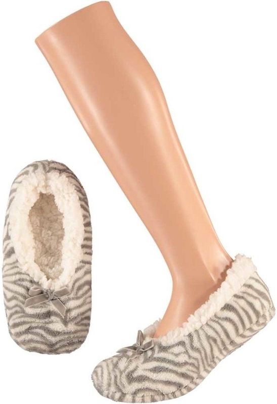 Apollo - Ballerina Pantoffels - Grijs - Dierenprint - Kinderen