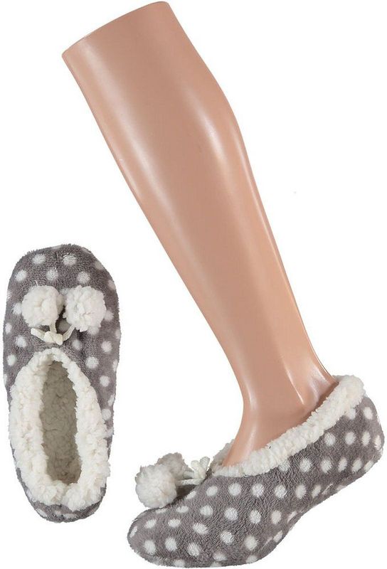 Apollo - Ballerina Sloffen - Grijs met Witte Stippen - Kinderen