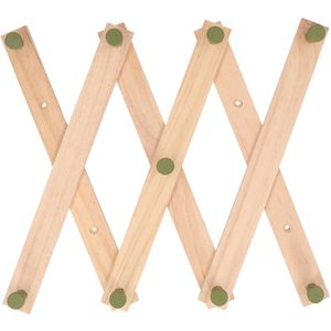 Relquorax Beukenhouten kinderkapstok - verstelbare hoogtestandaard met 9 haken, vrijstaande kinderkledingorganizer voor hal, slaapkamer, eenvoudige montage (natuurlijk