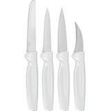Excellent Houseware - Keuken Messen Set - Wit - 4 Delig - RVS en Kunststof