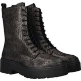 Lazamani Metallic Veterboots grijs Leer