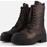 Lazamani Metallic Veterboots grijs Leer