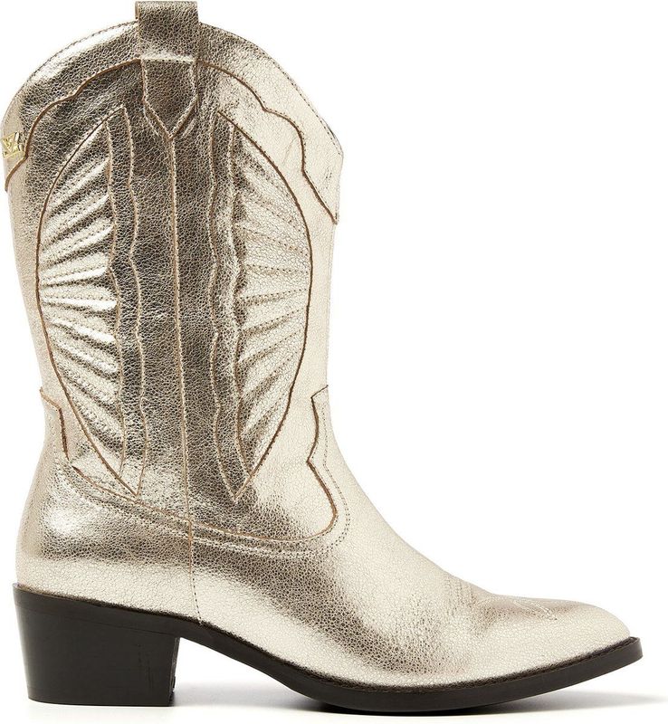 Lazamani - Milou Dames Cowboy Laarzen Leer Gold