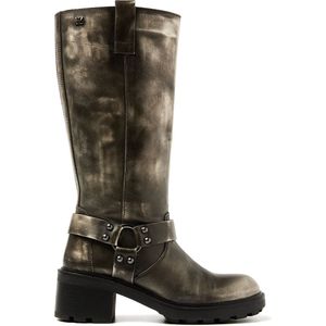 Lazamani - Salome Dames Biker Boots Leer Pewter