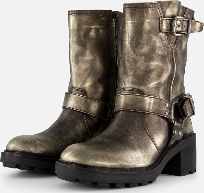 Lazamani Vintage Biker boots zilver Leer - Dames